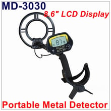 Detector de metais subterrâneos portátil md3030, localizador de tesouros garimpeiro com tela lcd à prova d'água 2024 - compre barato