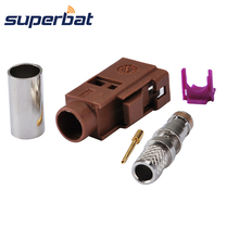 Superbat Fakra Code F Brown/8011 Jack Connector for TV2/SDARS Cable Mount Crimp for Coaxial Cable RG58 LMR195 2024 - buy cheap