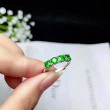 Натуральный зеленый диопсид драгоценный камень кольцо натуральный драгоценный камень кольцо S925 серебро Изысканный милый маленький ряд женский подарок для вечеринки хорошее ювелирное изделие 2024 - купить недорого