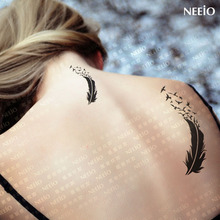 Women beautiful temporary tattoos flying bird feathers back waist tattoo stickers large makeup waterproof body art painting 2024 - buy cheap
