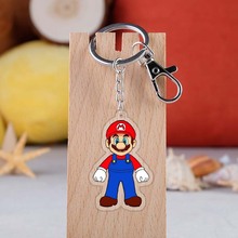 Game Super Mario Keychain Cartoon Figure Luigi Mario Acrylic Pendent Keyring 2024 - buy cheap