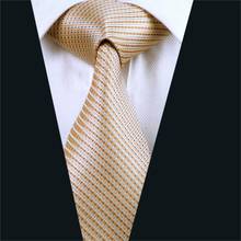 DH-688 Мужской Шелковый галстук желтая полоска галстук 100% шелк жаккардовые галстуки для мужчин Бизнес Свадебная вечеринка Бесплатная доставка 2024 - купить недорого