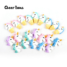 10pcs/bag Cute Resin Patches Unicorn Ice-cream Candy Color DIY Hair Bows Material Scrapbook Embellishment Accessories 2024 - buy cheap