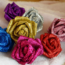 Modern Style 50 PCS PE Foam Rose Flower 6cm Glitter Rose Head Handmade DIY Wedding Home Decoration Wholesale Price 2024 - buy cheap