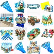 Moana-suministros de fiesta de cumpleaños para niños, vajilla desmontable, platos, tazas, tapa, Pancarta, evento, favores de fiesta, baby shower 2024 - compra barato