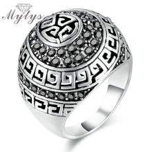 Mytys-anillo redondo grande Retro clásico para mujer, joyería Vintage, aleación de cobre, cristal, ajuste Invisible R1092 2024 - compra barato