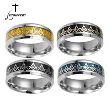 Letdiffery Fashion 8mm Masonic Rings 316L Stainless Steel Four Colors Option Charms Jewelry For Men Women Party Gift 2024 - buy cheap