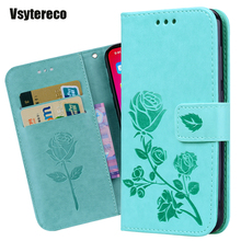 Capa flip de couro pu com flores, capa estilo carteira de 5.7 ''para lenovo k5 play l38011 2024 - compre barato