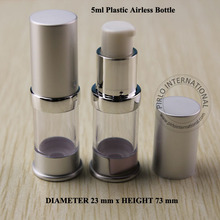 5ml matte Silvery Emulsion Airless  Bottle with Lotion Pump Refillable mini Cosmetic Container 10pcs/lot 2024 - buy cheap