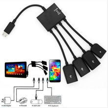 Micro Usb Hub OTG Cable Adapter 4 Port Splitter with Power Charging for Samsung Xiaomi Huawei Moblie Phone Micro Usb OTG Adapter 2024 - buy cheap