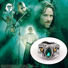 The Lord Of Antique Silver ring Crystal Aragorn Finger Rings Movie Style Gothic Punk Men Cocktail Ring Gifts 2024 - buy cheap