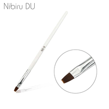 1 Pcs Acrylic UV Gel Nail Brush White French Tips Gradient Painting Drawing Pen Cuticle Cleaning Manicure Nail Art Tool 2024 - buy cheap