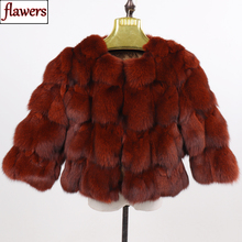 New Winter Women Genuine Fox Fur Coats Ladies Slim Short Real Natural Fur Jackets New Style 100% Natural Real Fox Fur Overcoats 2024 - buy cheap