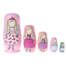 Muñecas de anidadas de madera Matryoshka para niños, muñecas de juguete para niños, regalo de Ángel, princesa rusa, 5 uds. 2024 - compra barato