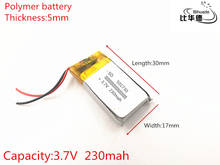 3.7V 230mAh 501730 Lithium Polymer Li-Po li ion Rechargeable Battery cells For Mp3 MP4 MP5 toy mobile bluetooth 2024 - buy cheap