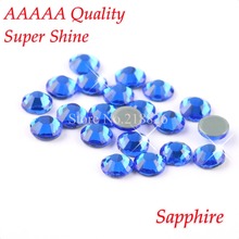 AAAAA-diamantes de imitación de zafiro, cristales de cristal con parte posterior plana, fijación en caliente, SS6, SS10, SS16, SS20, SS30 2024 - compra barato
