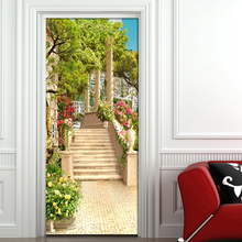 DIY Door Decals Garden Balcony Stairs Lake View Decal Sticker PVC Self-adhesive Wallpaper Home Decoration Removable Mural Poster 2024 - buy cheap