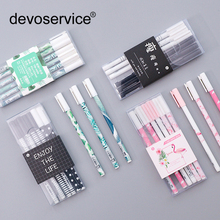 6Pcs/Lot Simple Series Gel Ink Pen 0.5MM Black Gel Pen Kawaii Stationery Writing Supplies Christmas Gifts Cute Pens for School 2024 - buy cheap