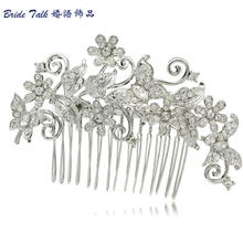 Butterfly Flower Rhinestone Bridal Hair Comb Clip Pin Pieces Wedding Austrian Crystal Hair Accessories Jewelry Bridesmaid 3238 2024 - buy cheap