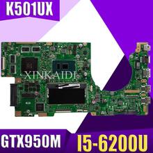 Xinkaidi k501ux placa-mãe do portátil For asus k501ux k501ub k501u k501 teste mainboard original ddr3 4g ram I5-6200U gtx950m edp 2024 - compre barato