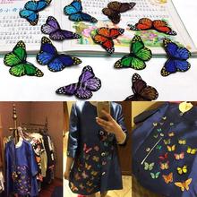 Parches de mariposa para ropa, bordados, para coser, adhesivos para ropa, apliques, adornos decorativos, 10 unids/lote 2024 - compra barato