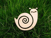 Wholesale wooden smile Snail Pin Brooch 2024 - buy cheap