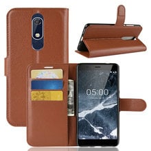 Кожаный чехол-книжка с подставкой для Nokia 5,1, 5, 2018, TA-1061, Nokia 5, TA-1053, TA-1024 2024 - купить недорого