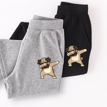 Boys funny pug Dabbing long pants girl thin cotton trousers Kids cartoon spring sweatpants boy pant 2024 - buy cheap