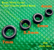 Electro-plated Black 5mm Eyelets for Apparel Scrapbook brass metal eyelets for garment bags wallet etc accessories CPAM Shipping 2024 - buy cheap