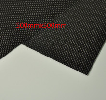 500mmx500mmx0.3mm 100% Carbon Fiber plate panel sheet 3K plain Weave Glossy Hot 2024 - buy cheap