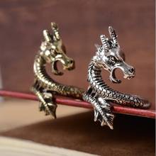 Очаровательное панк модное преувеличенное кольцо для мужчин и женщин винтажное ретро кольцо с драконом серебряное ювелирное изделие 2024 - купить недорого