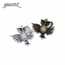 YuenZ 3pcs Metal Antique Silver color Owl Charms For DIY Earrings Necklace Jewelry Making Accessories 37*36mm D160 2024 - buy cheap