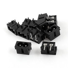Ac 250v 2.5a iec320 c8 macho tomada de entrada adaptador preto 10 pçs