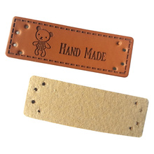 Lovely Bear Logo Handmade Leather Labels With Bear For Needlework Hand Made Label For Gift Tags Sewing Tag For Clothing 2024 - buy cheap