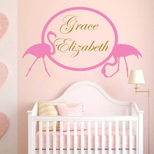 Pegatina artística de vinilo con diseño de flamenco, pájaro rosa, personalizado, para pared del bebé, decoración del hogar, Mural, W-60 2024 - compra barato