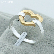 DOTEFFIL-Anillo de Plata de Ley 925 con forma de corazón para mujer, joyería con abalorios, para boda, fiesta de compromiso 2024 - compra barato