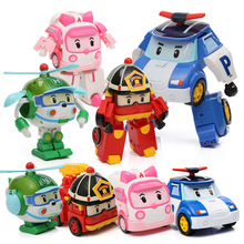 ROBOCAR POLI figuras de juguete de acción anime camión de bomberos manual deformación robot regalo en caja juguetes para niños figuras de acción de anime 2024 - compra barato