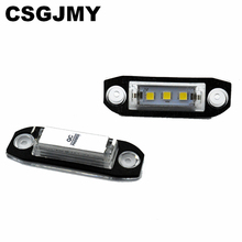 Luz de led para placa de carro canbus csgjmy, 2 peças, luz branca, estilo para volvo s80, xc90, s40, v60, xc60, s60, c70, v50, xc70, v70, v70 2024 - compre barato