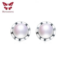 2019 HENGSHENG Natural Freshwater Pearl Stud Earrings, Women Stud Earrings, Beautiful Flowers With White/Pink/Purple/Black Pearl 2024 - buy cheap