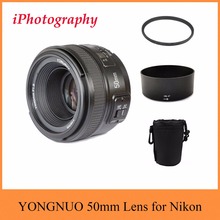 YONGNUO-lente YN 50mm f/AF 1,8, lentes MF + capucha de lente + filtro UV + Estuche para gafas, enfoque automático para cámara Nikon como AF-S 50mm 1,8G 2024 - compra barato