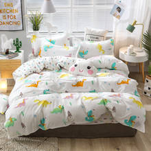 AB Side Reactive Printing Cartoon dinosa  Bedding Set Birthday Present Bedclothes Quilt Cover Flat Sheet Pillow Cases 2024 - buy cheap