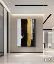 oil painting on canvas handmade Yellow and black decorative art modern restaurant living room big paintings murals huge painting 2024 - buy cheap