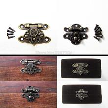 6X Antique Brass Vintage Decorative Jewelry Chest Gift Box Wooden Case furniture Hasp Latch Toggle Clasp Lock Buckle With Screws 2024 - buy cheap