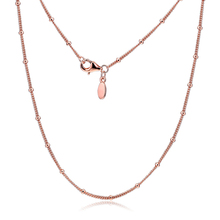Colar de prata esterlina 925 com miçangas rosa para mulheres joias originais fazendo presente de aniversário 2024 - compre barato