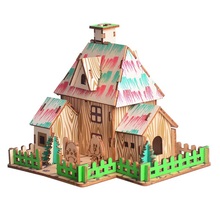 Модель ремесла строительство DIY деревянная головоломка 3D деревянная головоломка сборочный набор для деревянного ремесла Волшебник из страны Оз кофе дом вилла игрушки 2024 - купить недорого