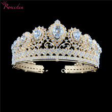 Barroco-Tiaras Vintage de Color dorado y plateado para novia, Tiaras brillantes con diamantes de imitación de cristal para boda, accesorios de joyas para el pelo R3404 2024 - compra barato