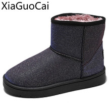 Botas de nieve de alta calidad para mujer, botas planas impermeables con lentejuelas de terciopelo y lentejuelas, para invierno 2024 - compra barato