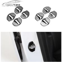 SRXTZM 4 шт. замок для двери автомобиля, пряжка, крышка, колпачки, декоративная защита, логотип, наклейка, аксессуары для укладки, для Tesla модель 3 2016-2018 2024 - купить недорого