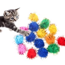 1 шт., игрушка для кошек, цветная плюшевая игрушка для щенков, кошек, Интерактивная игрушка для жевания, мяч для обучения кошек 2024 - купить недорого