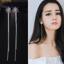 2018 New Korean temperament long female personality simple wave earrings tassel anti-allergic earrings Stud Earrings wholesale 2024 - buy cheap